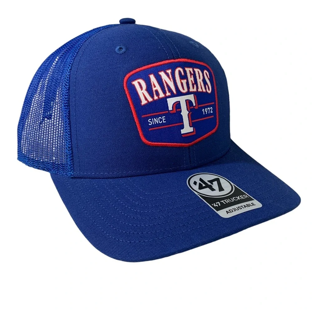 '47 Brand Texas Rangers Royal Squad Adjustable Snapback Trucker Hat Cap OSFM